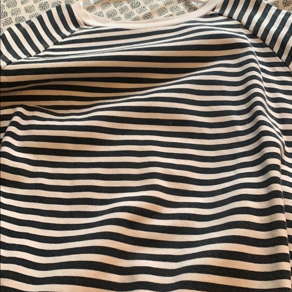 Black and white striped dress